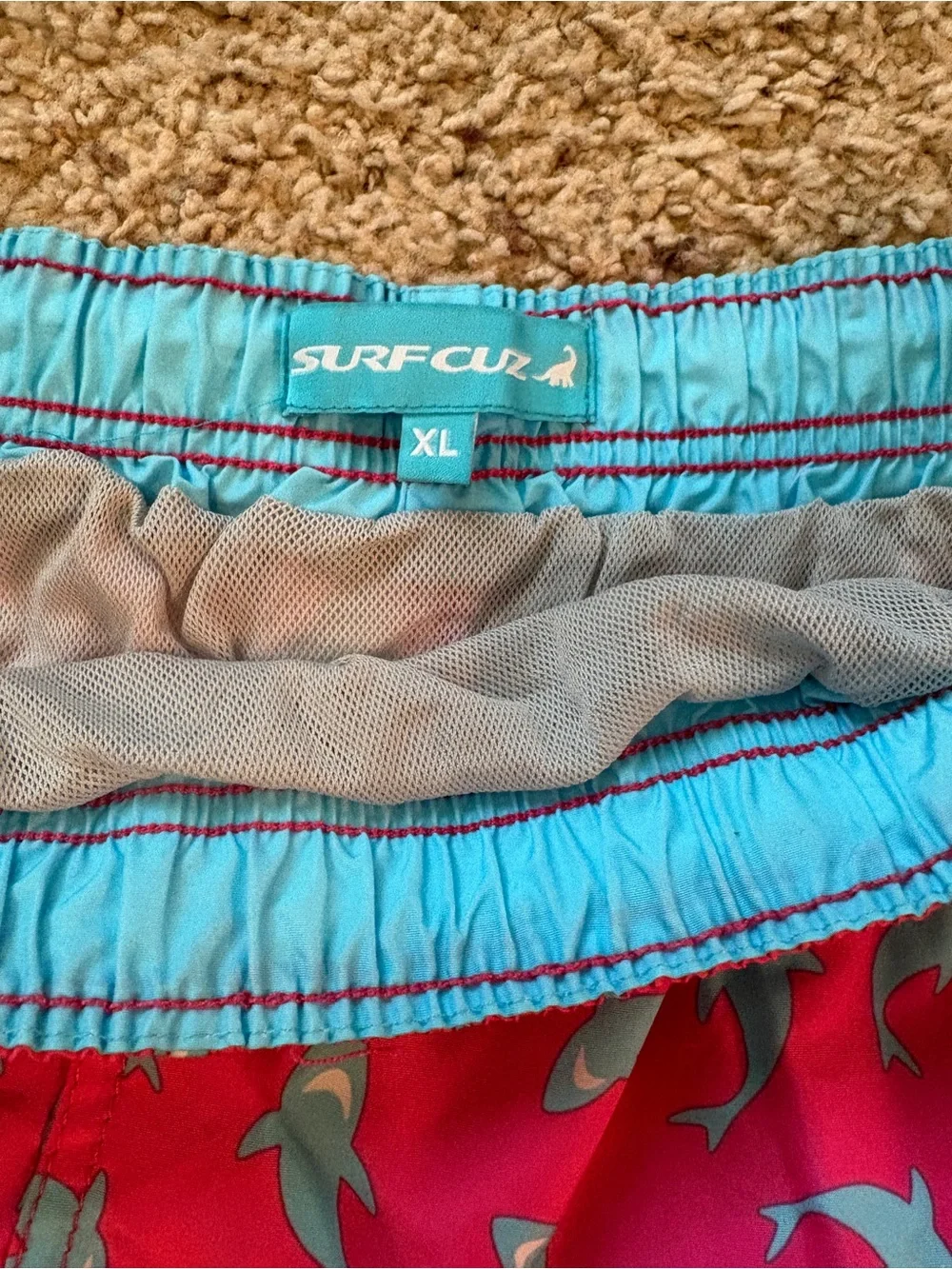 Men’s Pink Shark Print Swim Shorts